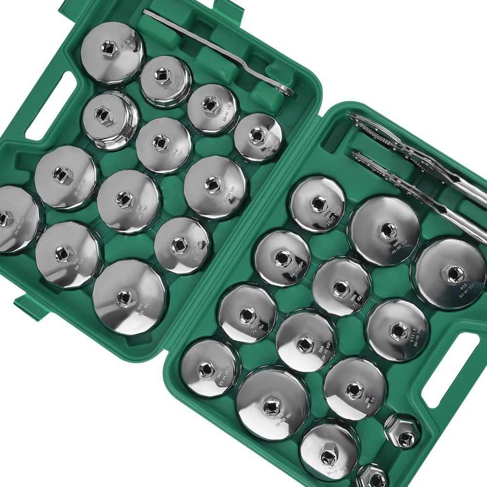 31PCS Auto Oil Filter Wrench SetCup Type 1/2 inch Drive Cap Removal Tool