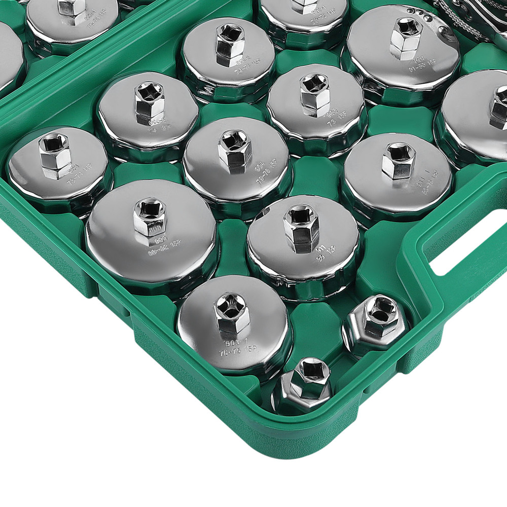31PCS Auto Oil Filter Wrench SetCup Type 1/2 inch Drive Cap Removal Tool