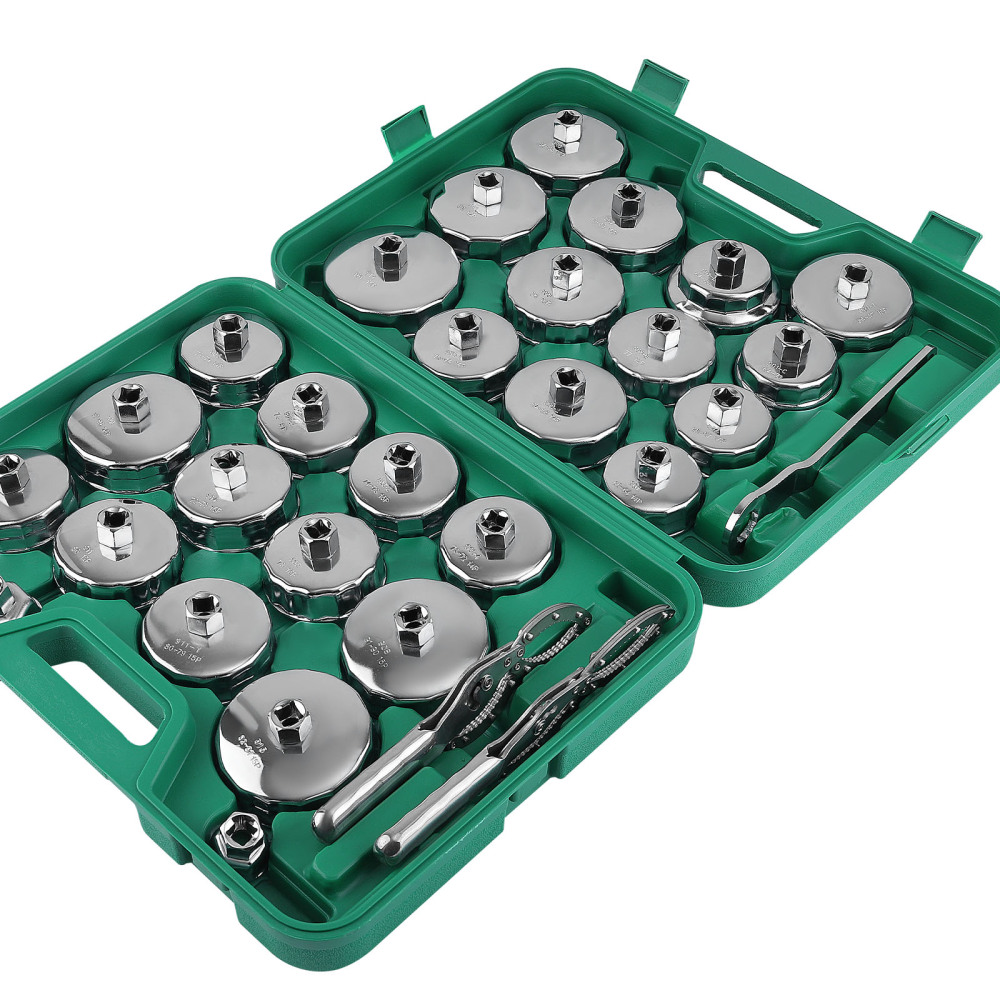 31PCS Auto Oil Filter Wrench SetCup Type 1/2 inch Drive Cap Removal Tool