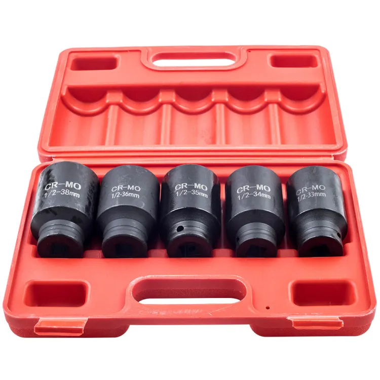 US PRO 12-Point Thin Wall Impact Socket Set – 1/2" Drive, Deep, Metric, 5-Piece For Axle Hub Nuts 8 thumbnail image