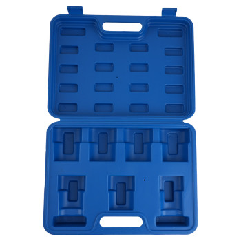 Wheel Bearing Locknut Socket Set 1/2 in Drive 7 Pcs SAE and Metric 6-Point