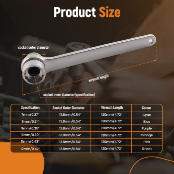 Valve Brake Oil Clutch Bleeder Hose Kit 12 Point 7mm-12mm Wrench Check