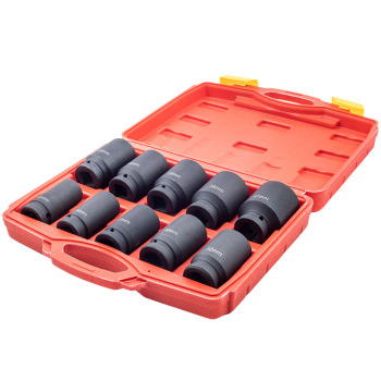 10PCS 3/4Inch Drive Deep Impact Socket Set Metric 22-41mm 6-Point Kit With compatible for Case