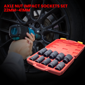 10PCS 3/4Inch Drive Deep Impact Socket Set Metric 22-41mm 6-Point Kit With compatible for Case