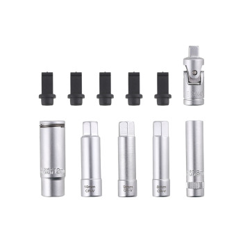 18 PC 3/8 1/4 Drive Glow Plug Removal Socket Set PSG Thin Slotted Tool Kit