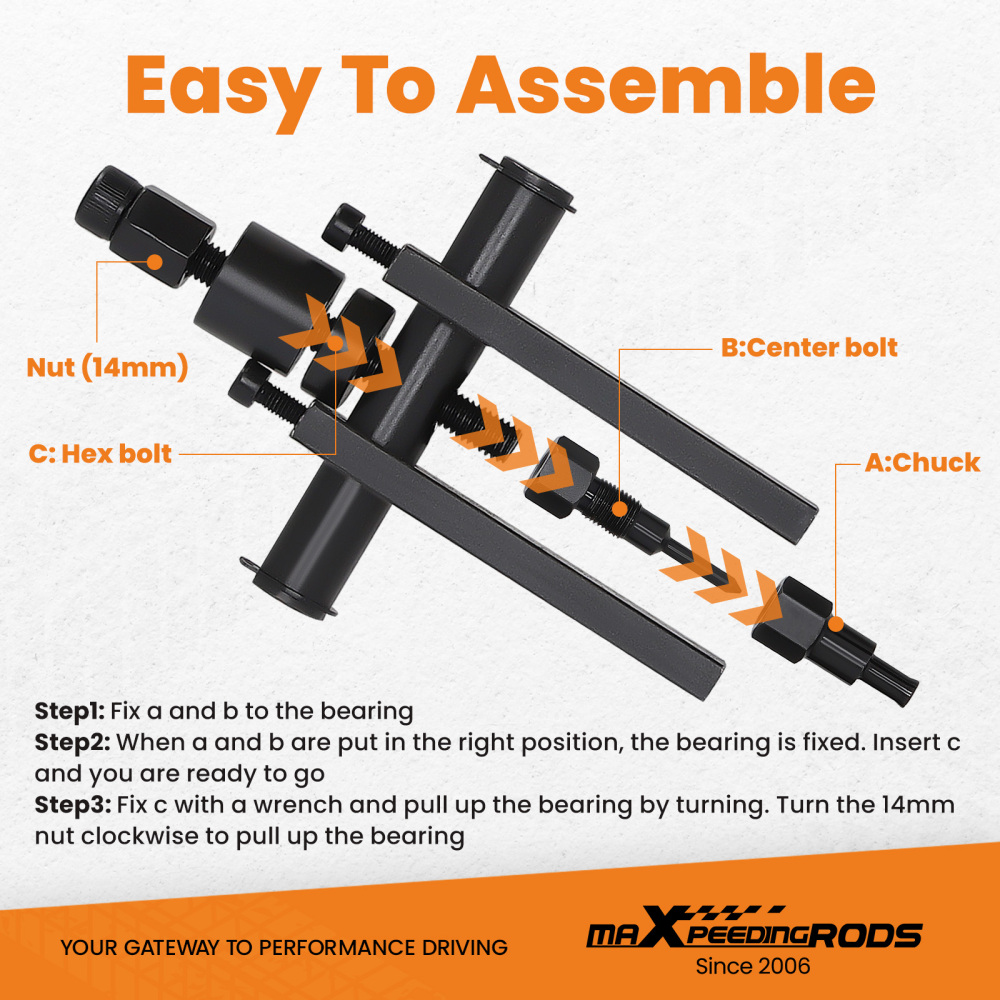 8mm-25mm Internal Bearing Puller Removal Tool Set For Motorcycle Inner 10PCS