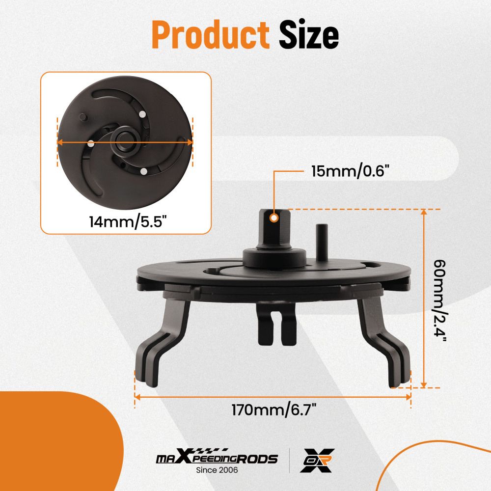 Fuel Tank Cap Pump Cover Removal Tool for Cars 100-170mm Steel Construction