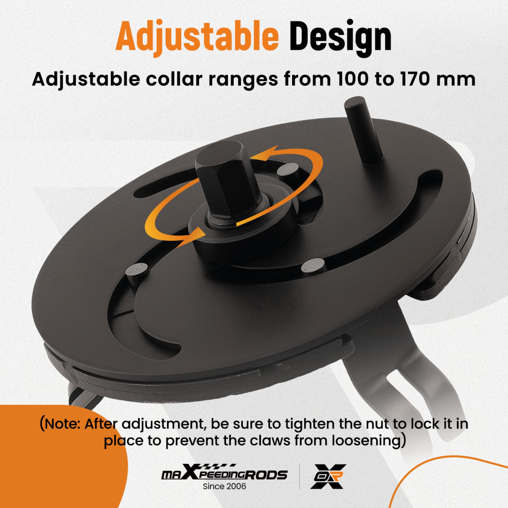 Fuel Tank Cap Pump Cover Removal Tool for Cars 100-170mm Steel Construction