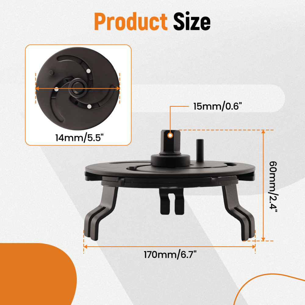 Fuel Tank Cap Pump Cover Removal Tool for Cars 100-170mm Steel Construction