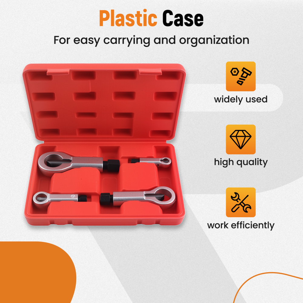 40CR Steel Nut Splitter Set 9-27mm Rusted Nut Removal Tool Kit with Storage compatible for Case