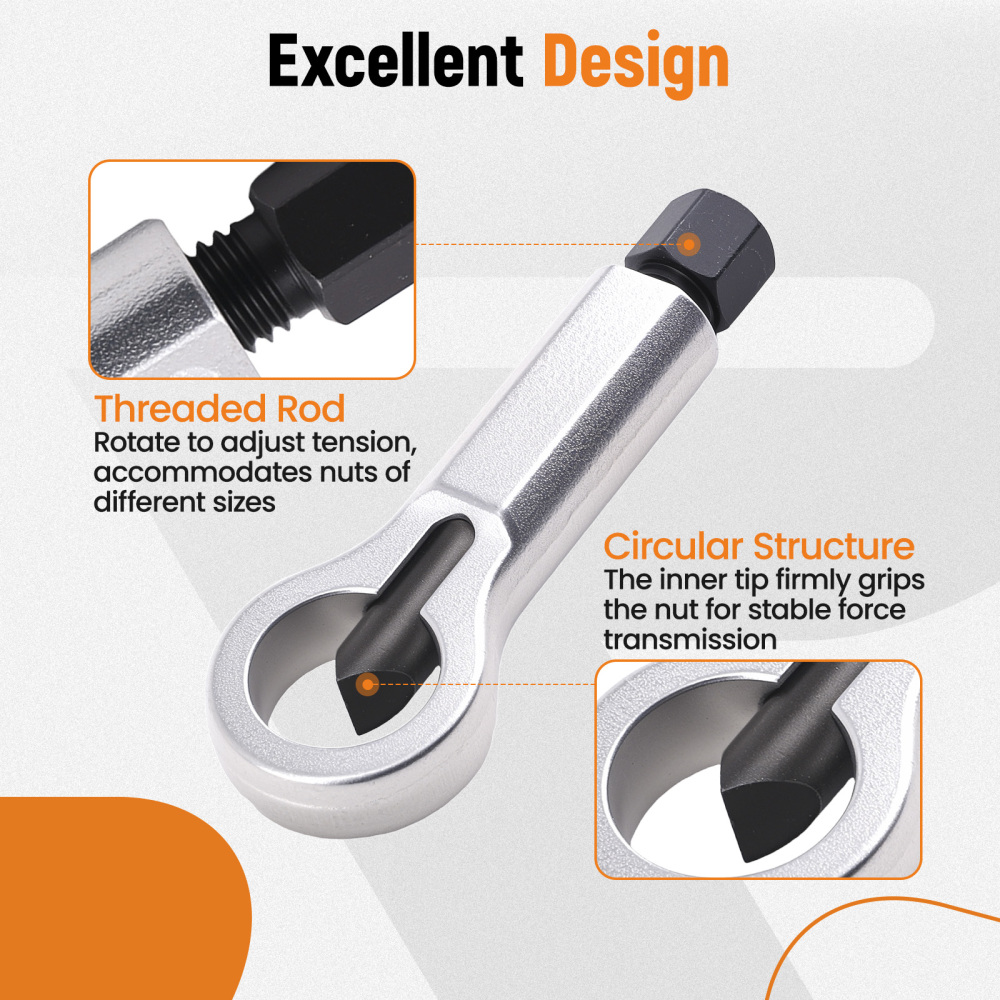 40CR Steel Nut Splitter Set 9-27mm Rusted Nut Removal Tool Kit with Storage compatible for Case