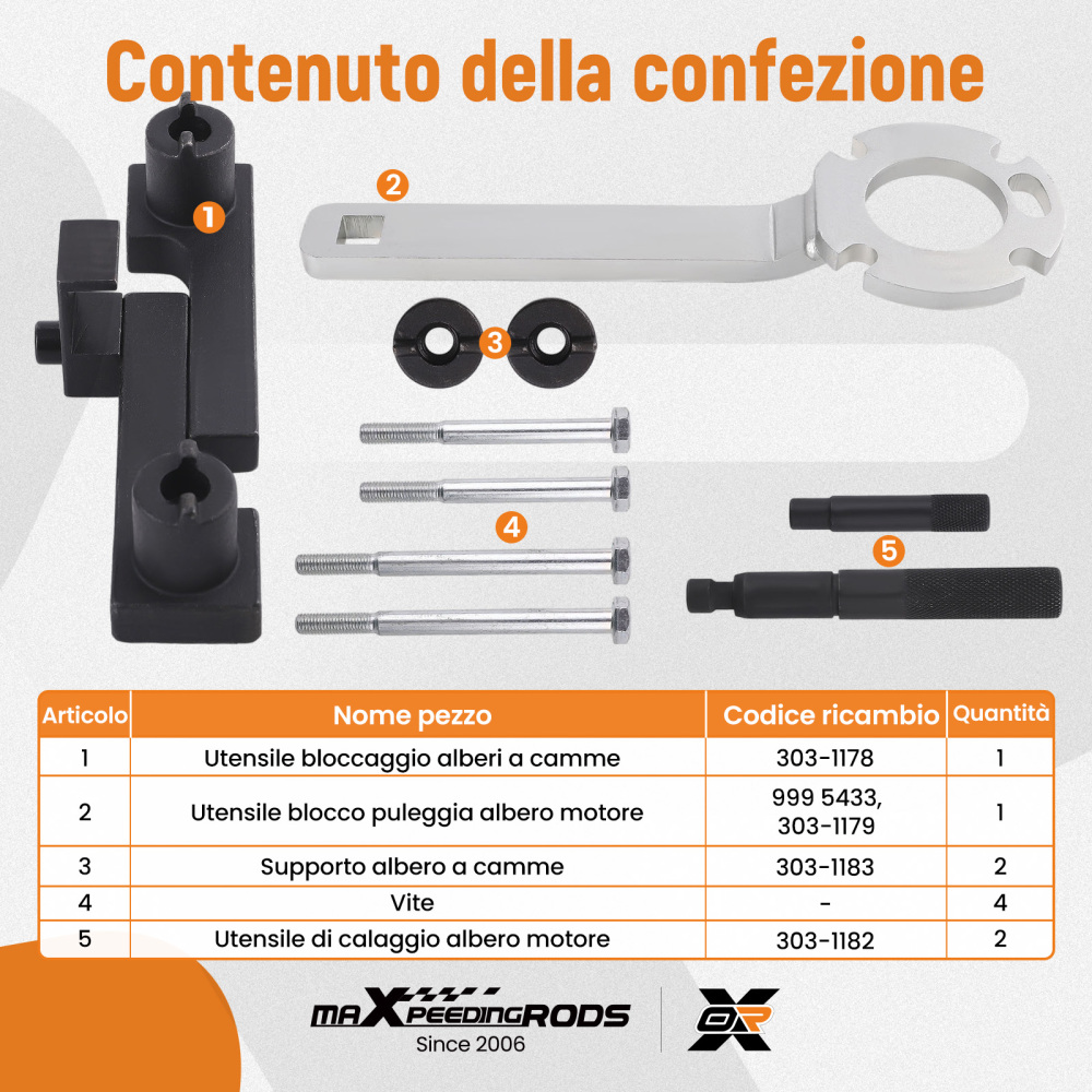 Attrezzi Bloccaggio compatibile per Ford Focus 2.5 Mondeo S-Max 2005+ 303-1179
