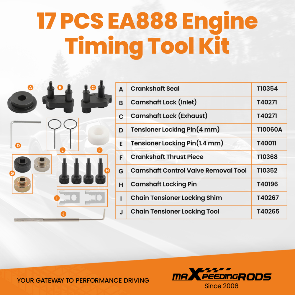 Compatible for VW for VAG 1.8 2.0TSI/TFSI EA888 T10352 T40271 T10368 Engine Timing Tool Set Kit