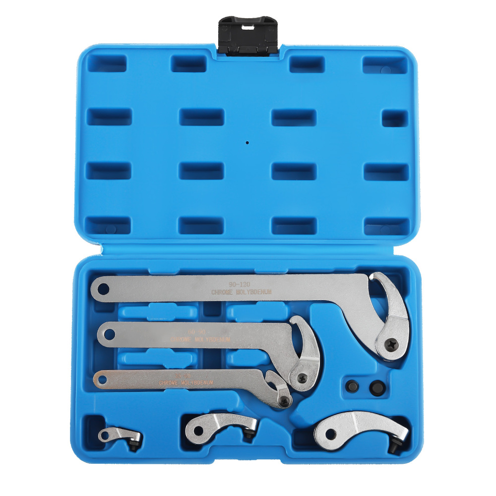 Hook Pin Wrench Spanner Tool Kit for Adjusting Collars Lock Nut Rings Bearin