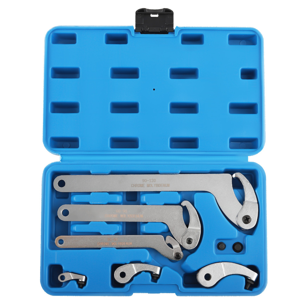 Hook Pin Wrench Spanner Tool Kit for Adjusting Collars Lock Nut Rings Bearin