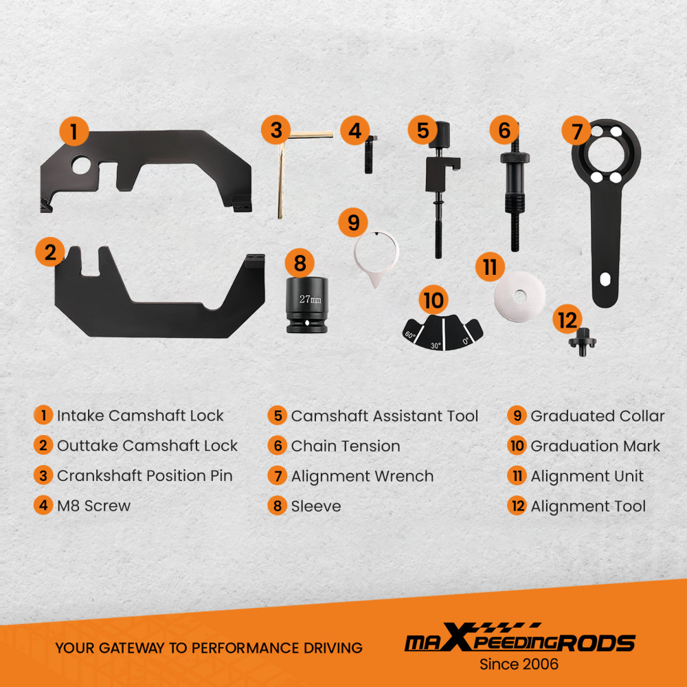 Motore Timing Chain Rimozione Installazione Tool Set compatibile per BMW E60 E61 N62 B40A