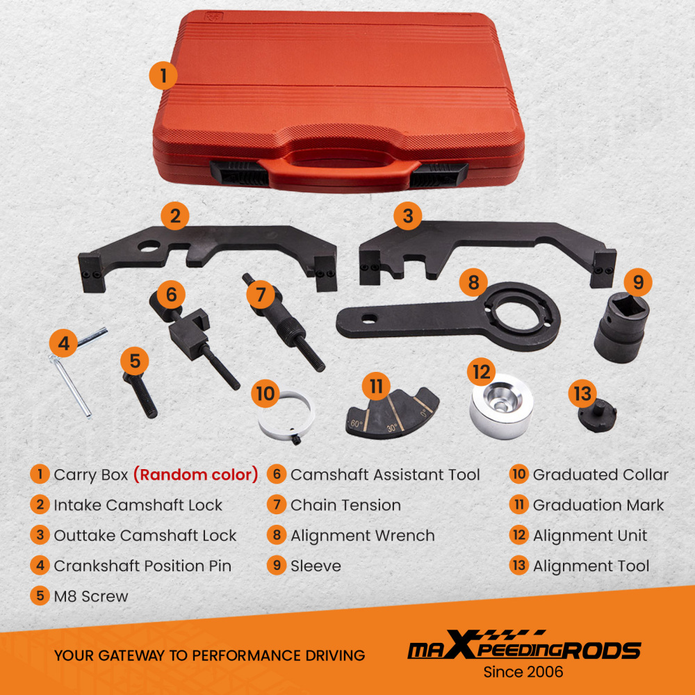 Engine Camshaft Timing Locking Tool Kit compatible for BMW N62 N73 E60 E63 E53