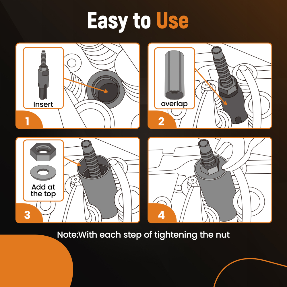 Injector Tube Remover Installer Tools Kit compatible for GM Duramax 6.6L Diesel 2001~2020