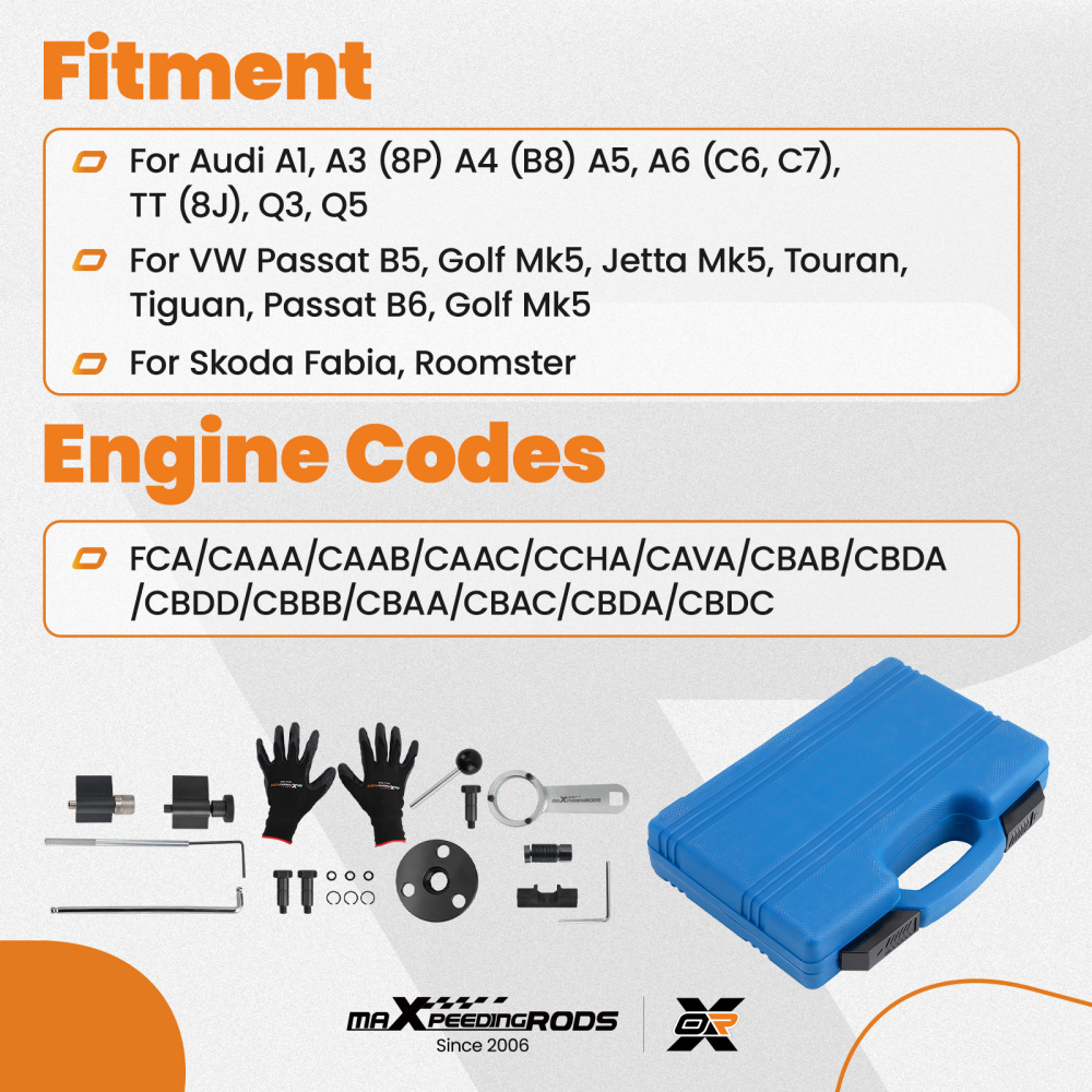 Timing Locking Tools Kit compatible for Audi A1 A3 A4 A5 A6 TT Q3 Q5 For 1.6 / 2.0