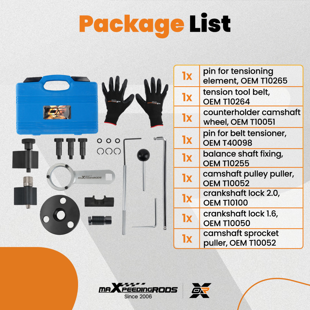 Timing Locking Tools Kit compatible for Audi A1 A3 A4 A5 A6 TT Q3 Q5 For 1.6 / 2.0