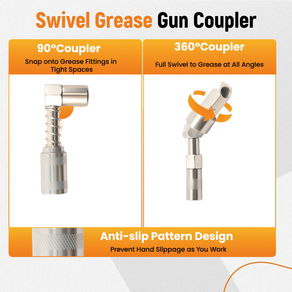 11PC Automotive Grease Gun Kit 3000PSI with Multiple Fittings and compatible for Case