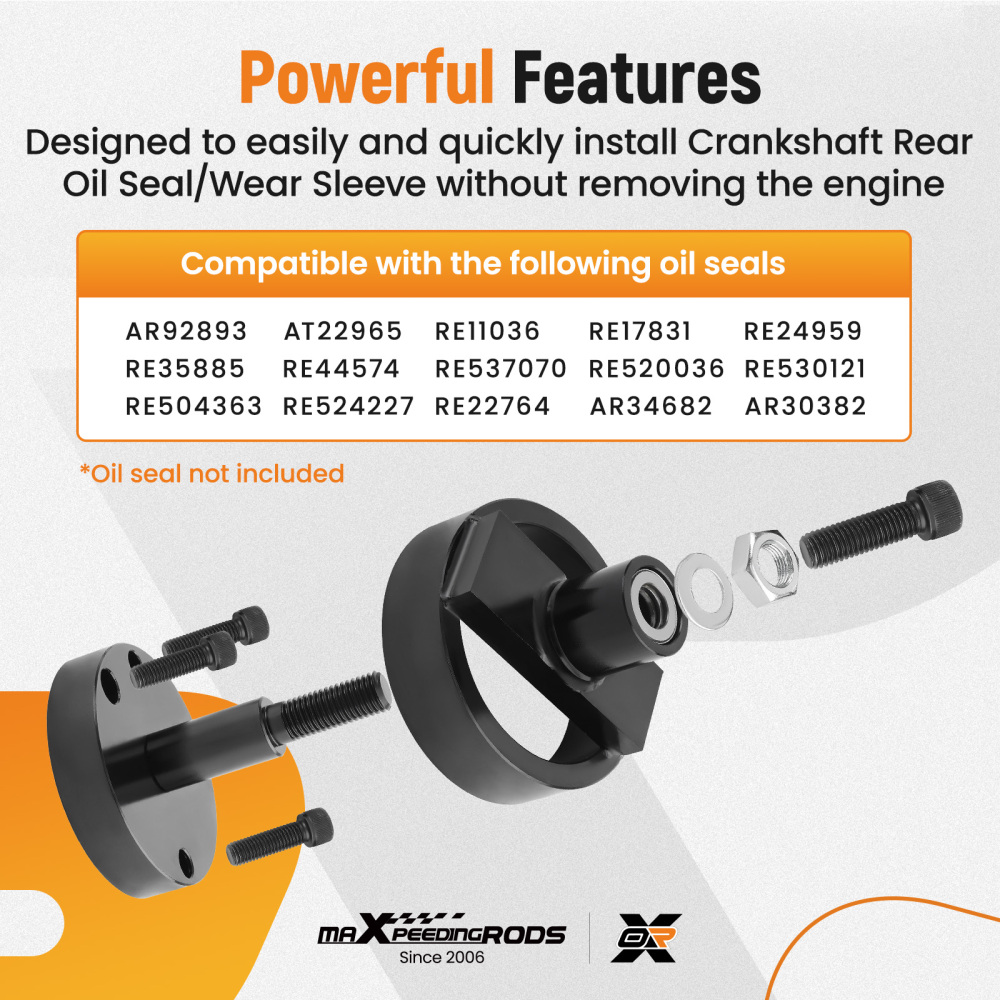 Rear Main Seal Installer Tool compatible for John Deere JD 4045 202 219 239 414 JT30040B