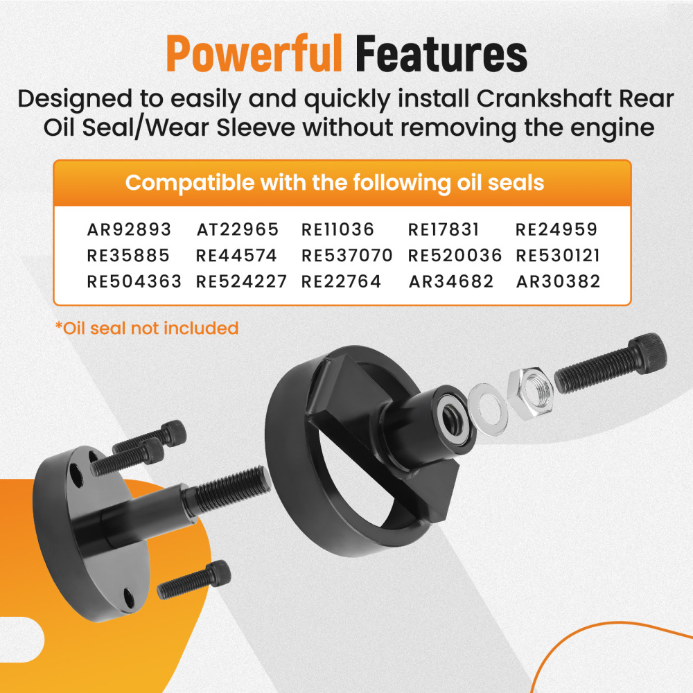 Rear Main Seal Installer Tool compatible for John Deere JD 4045 202 219 239 414 JT30040B