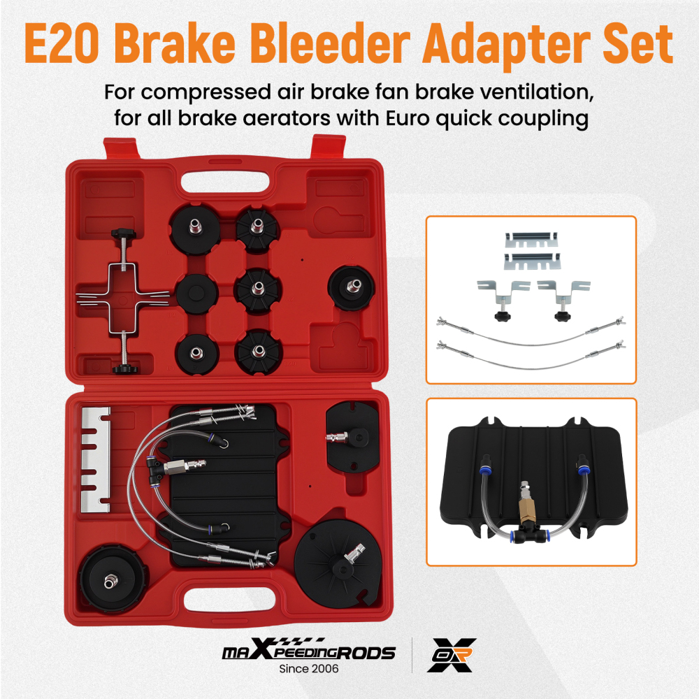 BFO 13pcs Adapters E20 Air Pressure Bleeder Tool Kit Garage Brake Bleed