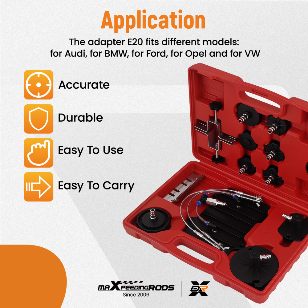 BFO 13pcs Adapters E20 Air Pressure Bleeder Tool Kit Garage Brake Bleed
