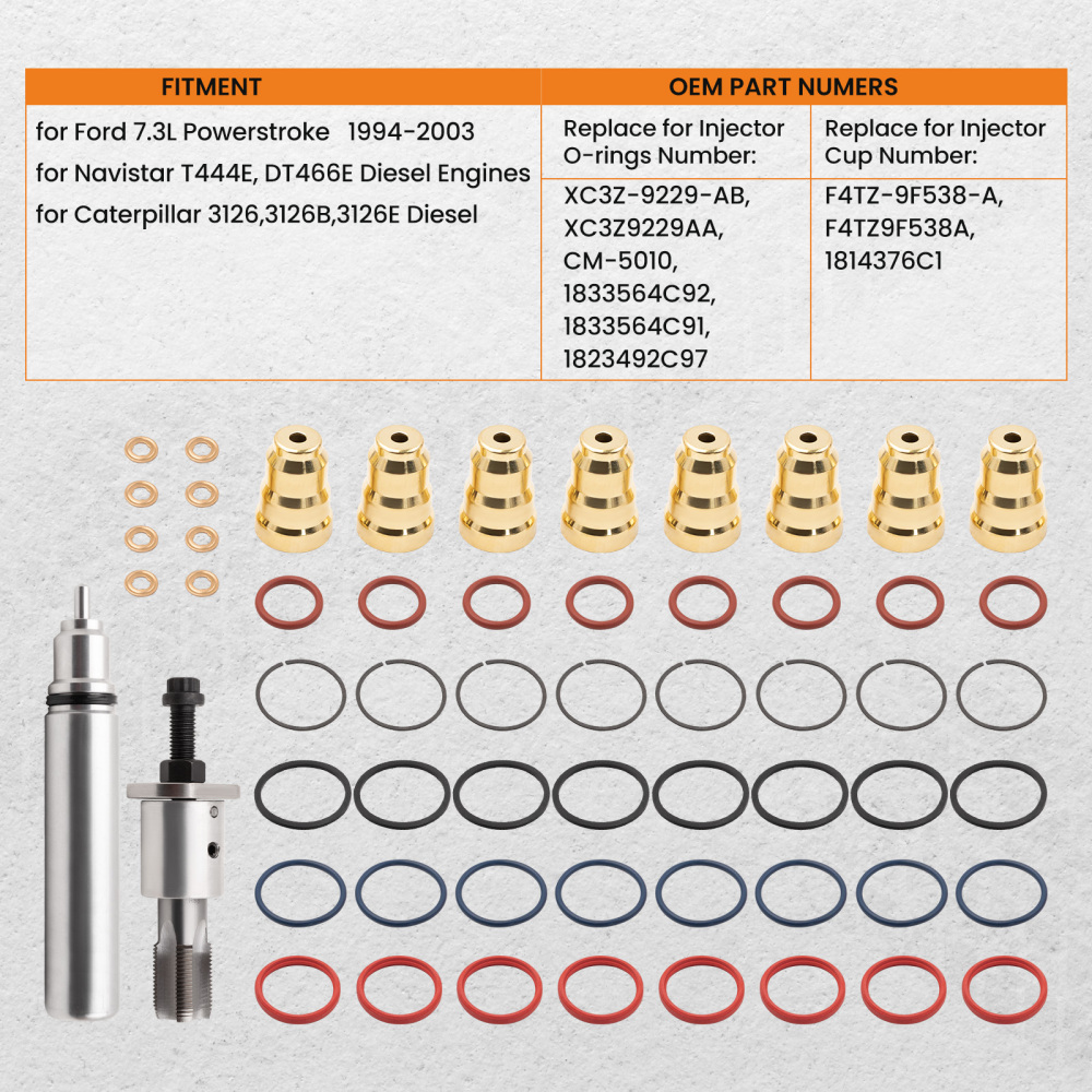 Injector Sleeve Cup Removal Installation tool Kit 1994-2003 compatible for Ford 7.3L