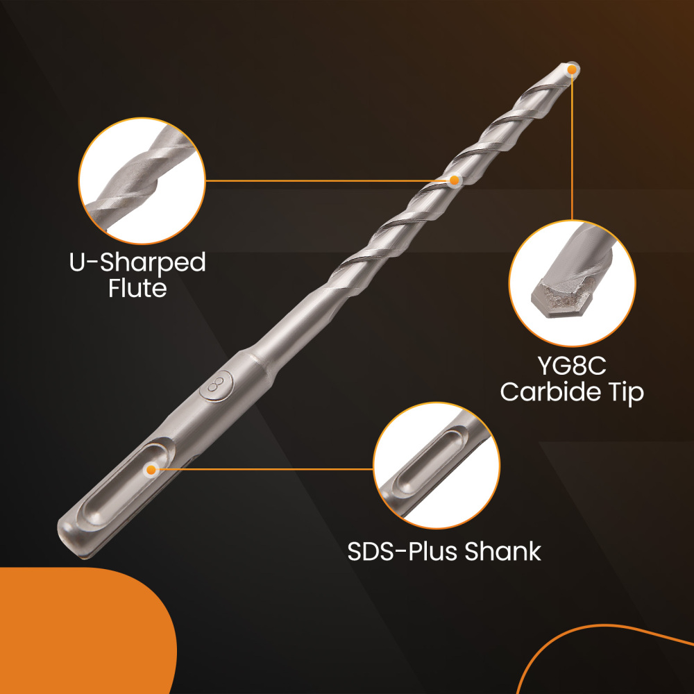 17 PC SDS PLUS ROTARY HAMMER BITS DRILL BITCHISEL GROOVE CONCRETE