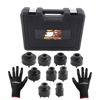 9X 1/2 3/4 Drive Grooved Lock Nuts Socket Set With External Teeth KM4-KM12