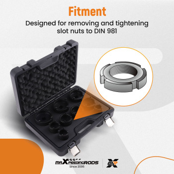 Socket Set Grooved Lock Nuts Tool 1/2DR KM4-KM83/4DR KM9-K12 External Teeth