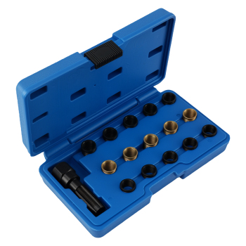 16 Piece Engine Repair Tool Kit M14 M16 Spark Plug Thread Reamer Insert