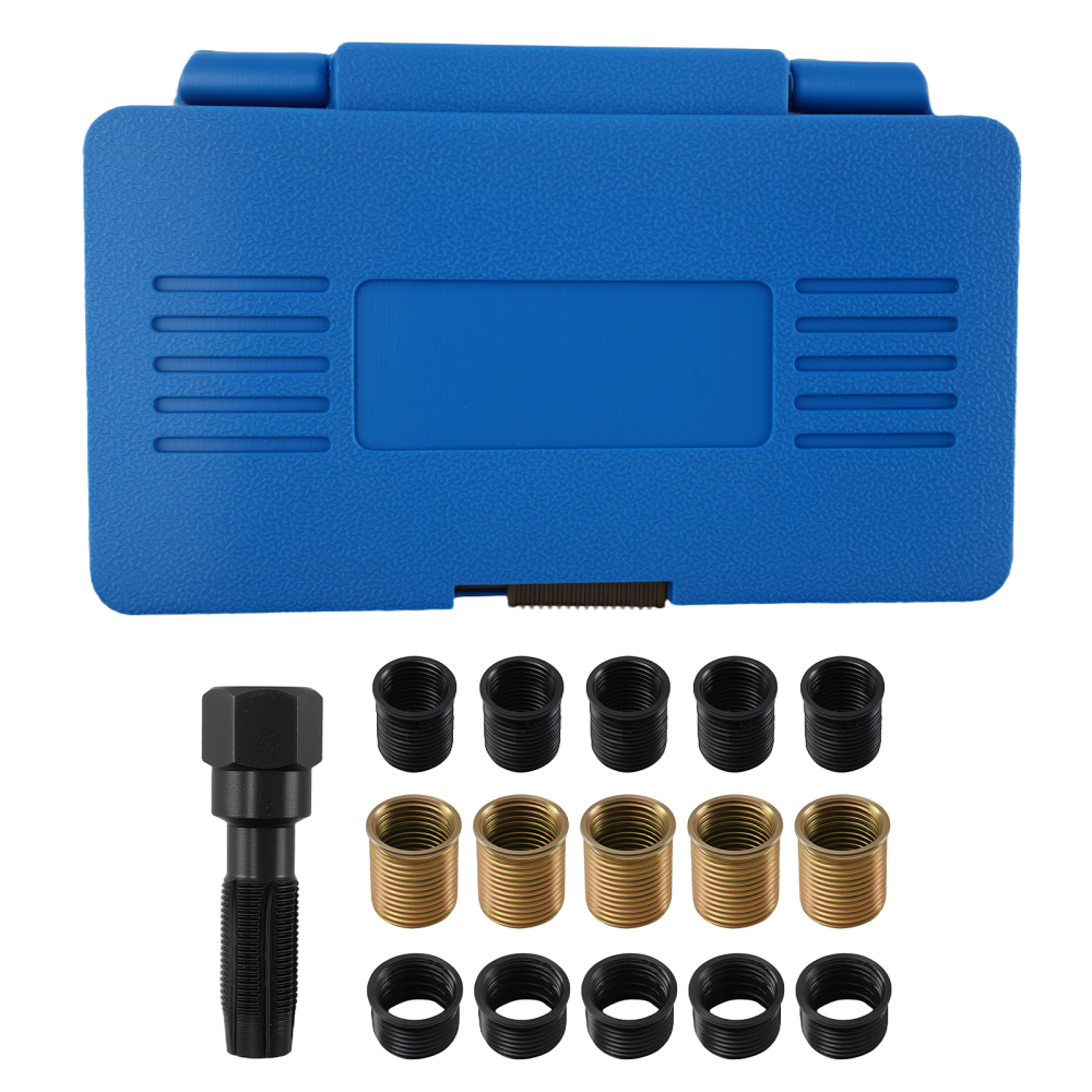16 Piece Engine Repair Tool Kit M14 M16 Spark Plug Thread Reamer Insert