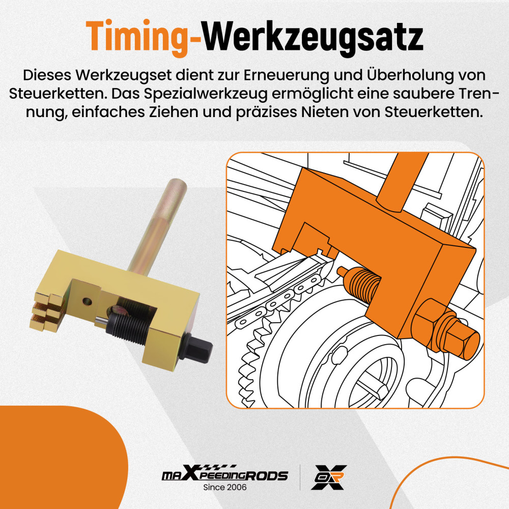 Camshaft Timing Chain Change Engine Rivet Tool Kit compatibile per Mercedes 615, 616, 617