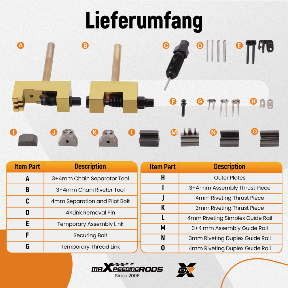 Camshaft Timing Chain Change Engine Rivet Tool Kit compatibile per Mercedes 615, 616, 617