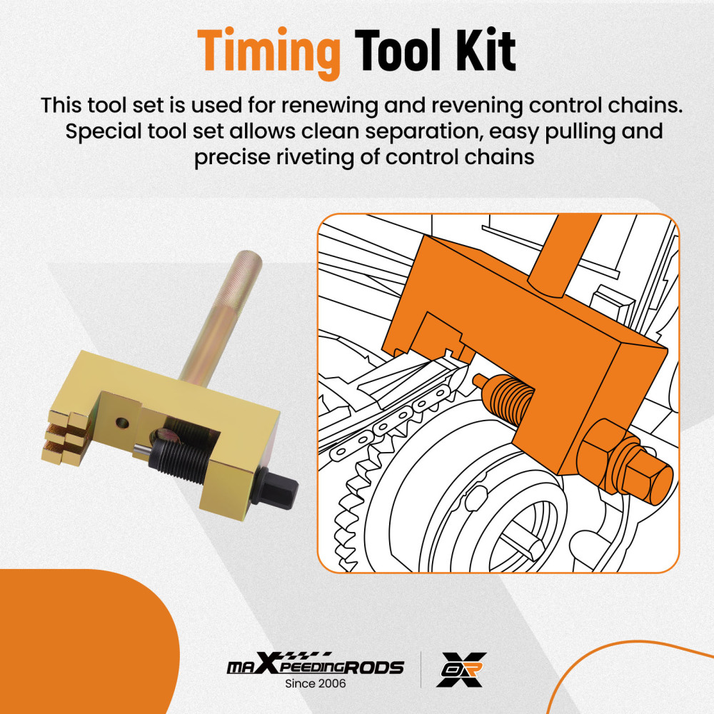Camshaft Timing Chain Change Engine Rivet Tool Kit compatibile per Mercedes 615, 616, 617