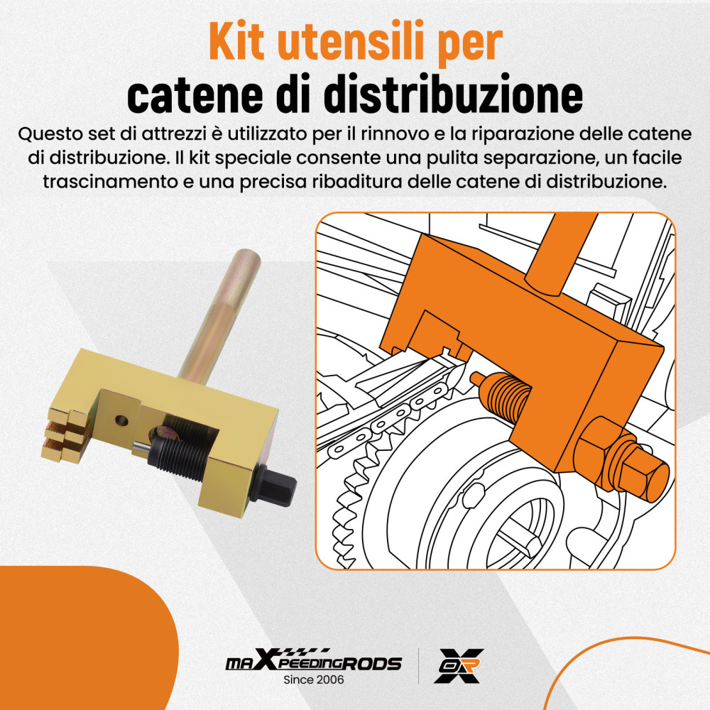 Camshaft Timing Chain Change Engine Rivet Tool Kit compatibile per Mercedes 615, 616, 617