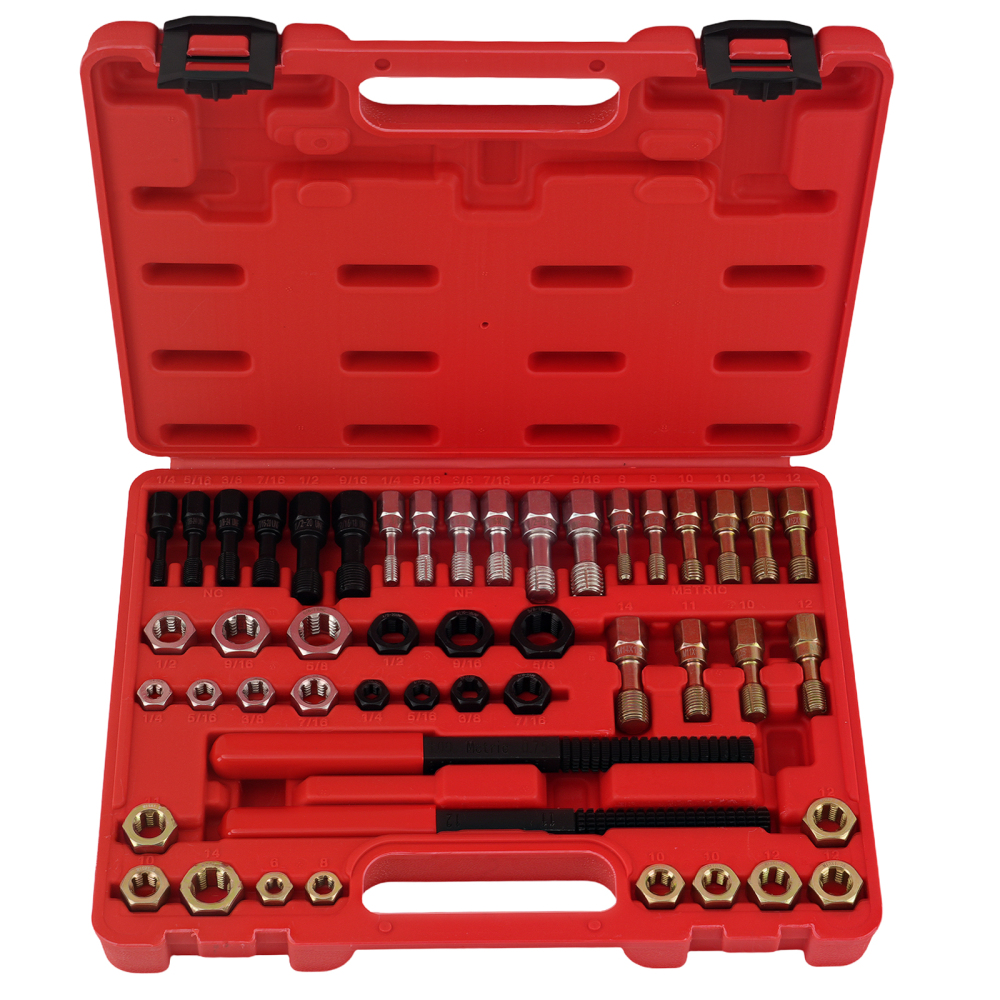 48pc Metric SAE Thread Kit for Vehicle Engine Repair M6-M14 UNC UNF Tool Set