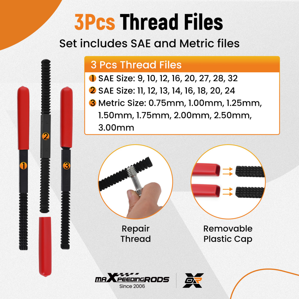 49 Piece Thread Repair Kit UNC UNF Metric Die Set Thread Restorer Universal