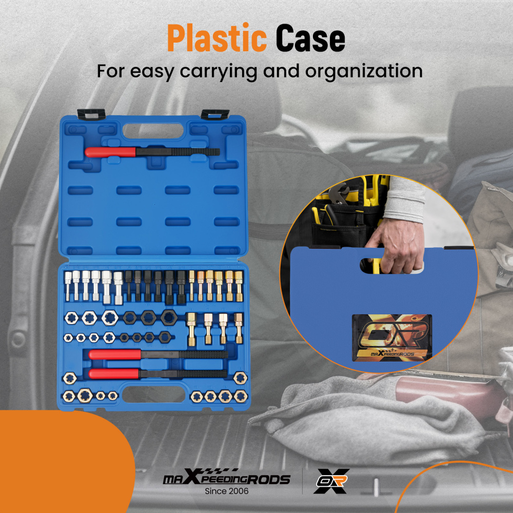 49 Piece Thread Repair Kit UNC UNF Metric Die Set Thread Restorer Universal