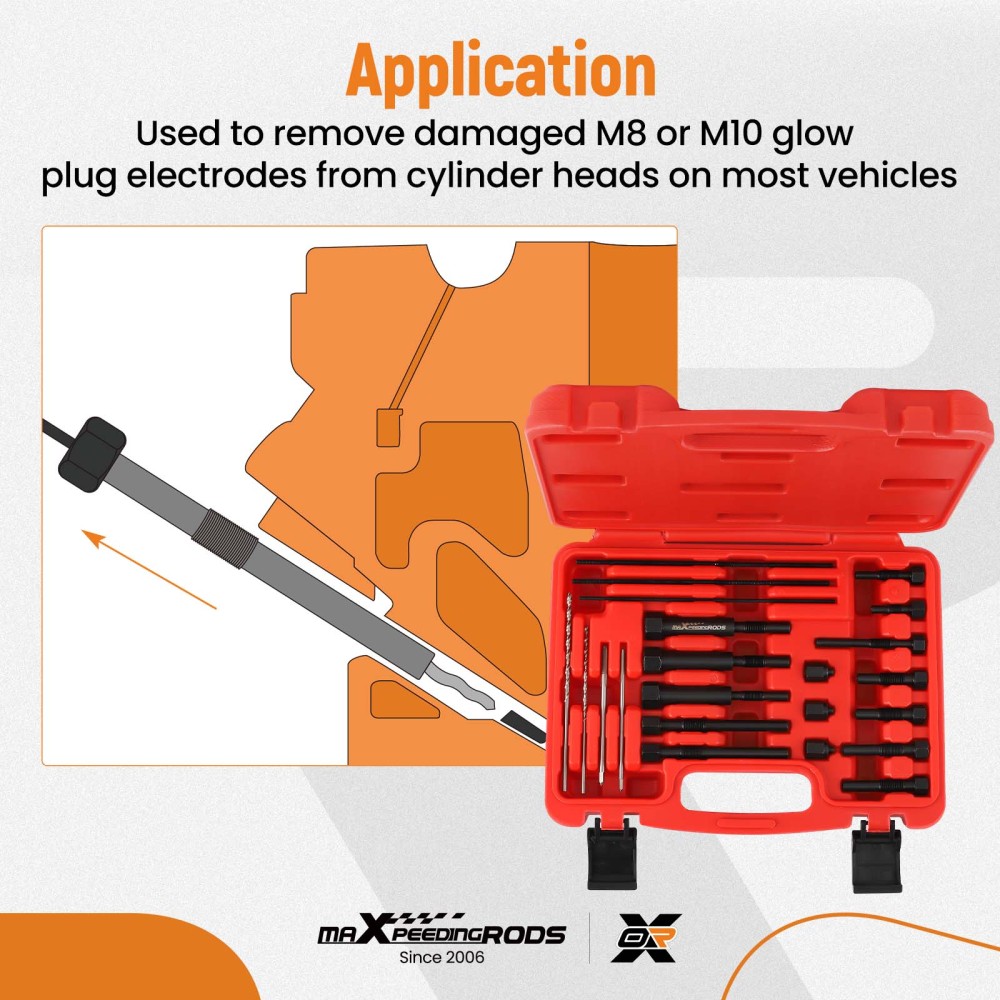 M8 M10 Kit Extracteur Bougie de Préchauffage Kit extracteur électrode Outils