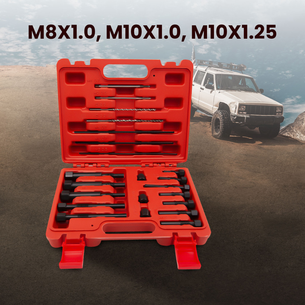 For Damaged Broken Glow Plugs M8 M10 22PCS Glow Plug Electrodes Removal Tool kit