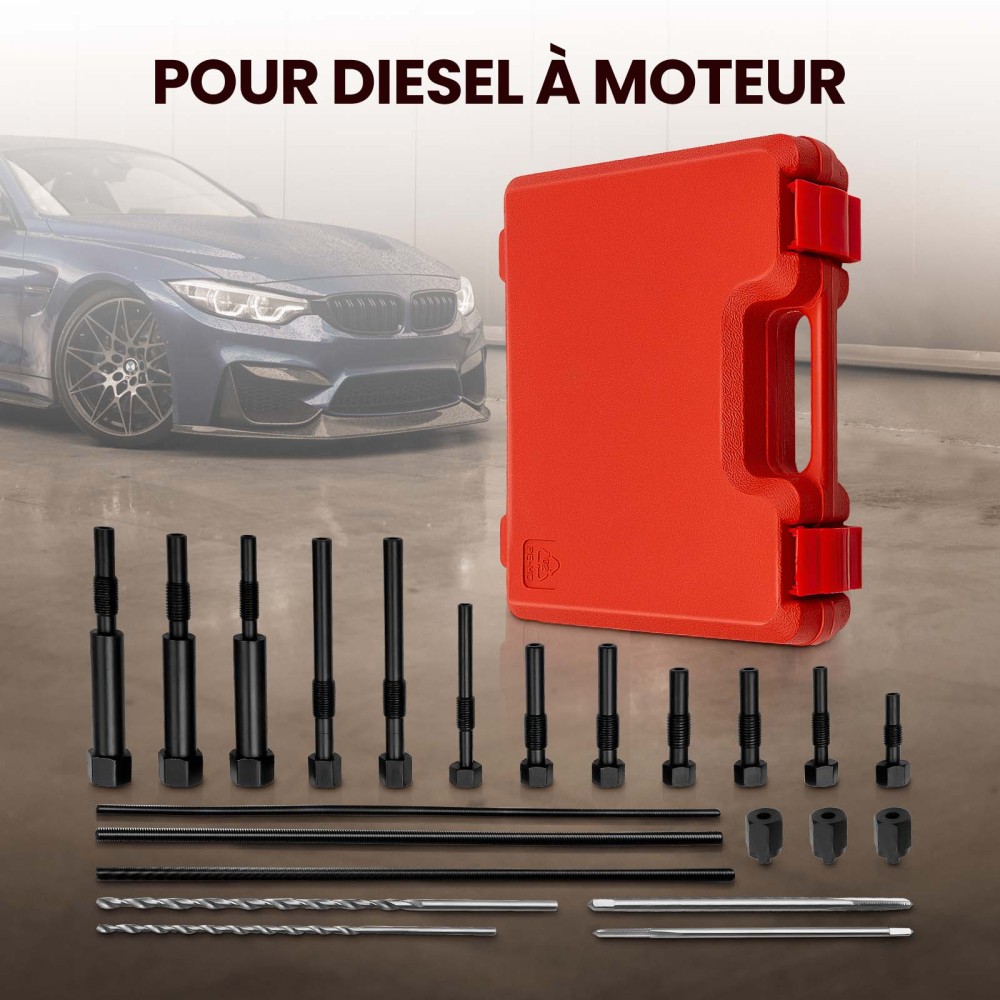 For Damaged Broken Glow Plugs M8 M10 22PCS Glow Plug Electrodes Removal Tool kit