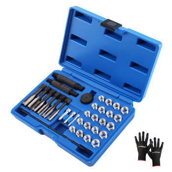 33PCS Glow Plug Thread Repair Tool Kit M12 for Cylinder Head Thread Chaser Set