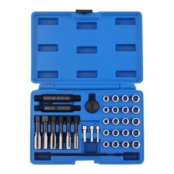 33PCS Glow Plug Thread Repair Tool Kit M12 for Cylinder Head Thread Chaser Set