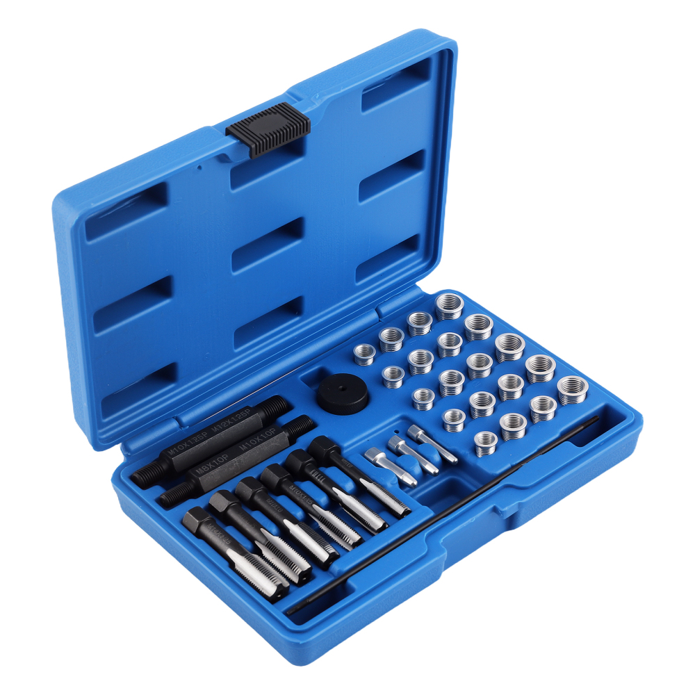 33PCS Glow Plug Thread Repair Tool Kit M12 for Cylinder Head Thread Chaser Set