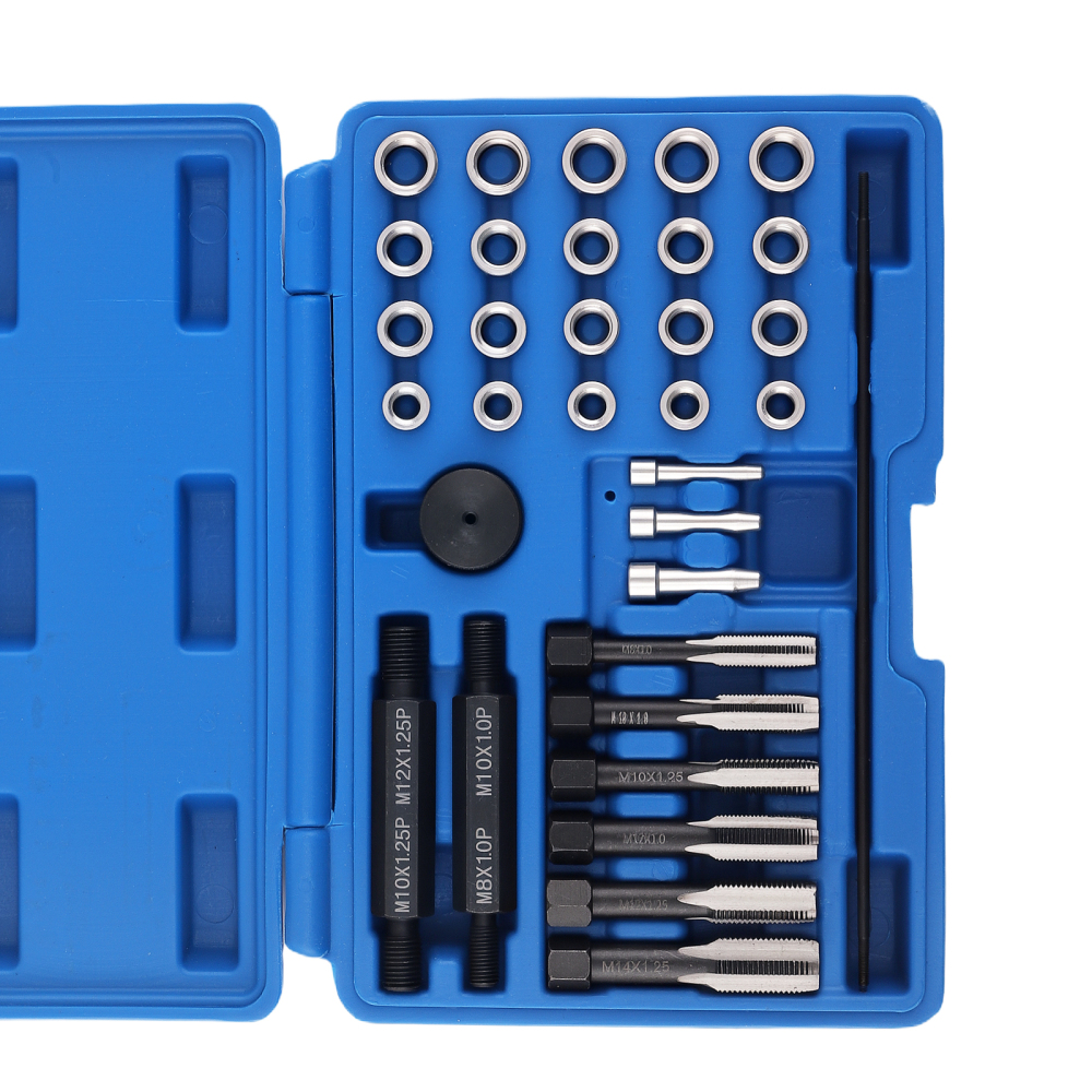 33PCS Glow Plug Thread Repair Tool Kit M12 for Cylinder Head Thread Chaser Set