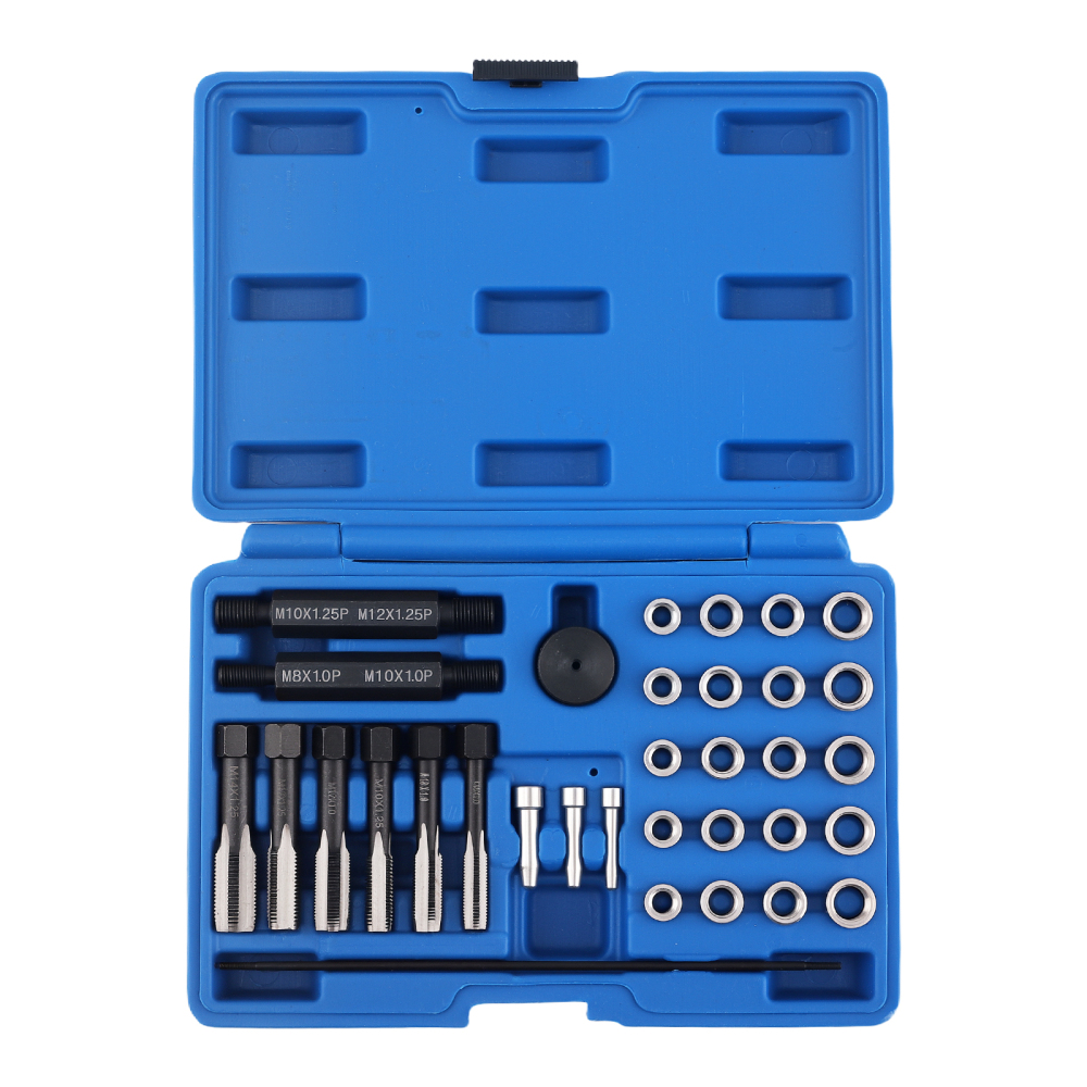 33PCS Glow Plug Thread Repair Tool Kit M12 for Cylinder Head Thread Chaser Set